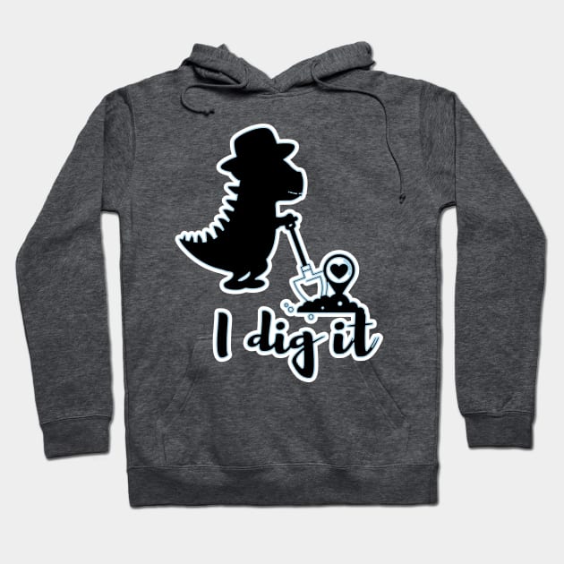 I Dig it Dino Silhouette Hoodie by FamilyCurios